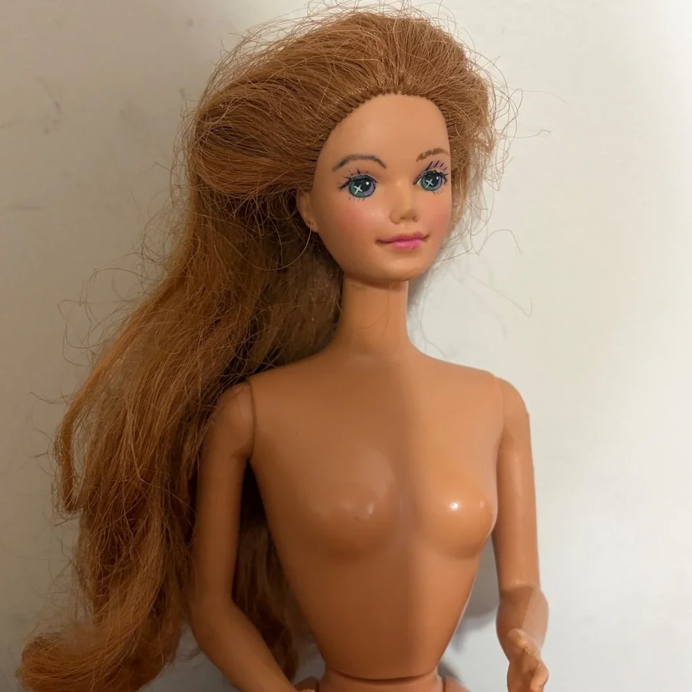 Vintage 1985 Mattel Barbie Doll Red Hair Repainted Face Body Nude